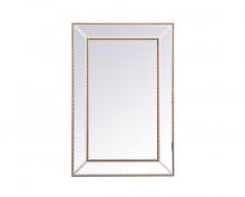 Elegant MR32436G - Iris Beaded Mirror 36x24 Inch in Antique Gold