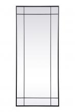 Elegant MR3FL3070BLK - French Panel Full Length Mirror 30x70 Inch in Black