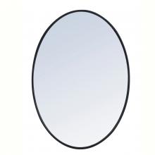 Elegant MR4624BK - Metal Frame Oval Mirror 34 Inch in Black