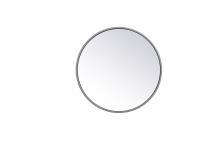 Elegant MR4818GR - Metal Frame Round Mirror 18 Inch in Grey