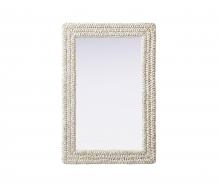 Elegant MR4A2436LN - Rectangle Cornhusk Mirror 24x36 in Linen White