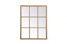 Elegant MR622836BR - Metal Windowpane Mirror 28 Inchx36 Inch in Brass