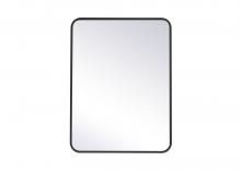 Elegant MR802432BK - Soft Corner Metal Rectangular Mirror 24x32 Inch in Black