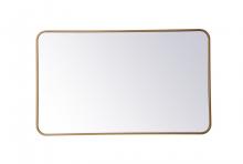 Elegant MR802440BR - Soft Corner Metal Rectangular Mirror 24x40 Inch in Brass