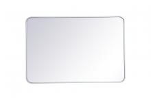 Elegant MR802740WH - Soft Corner Metal Rectangular Mirror 27x40 Inch in White