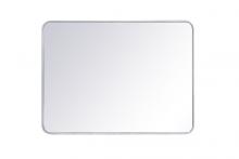Elegant MR803040S - Soft Corner Metal Rectangular Mirror 30x40 Inch in Silver