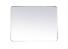 Elegant MR803040WH - Soft Corner Metal Rectangular Mirror 30x40 Inch in White