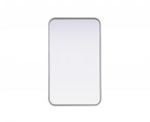 Elegant MR8A1830SIL - Contour Metal Rectangle Mirror 18x30 in Silver