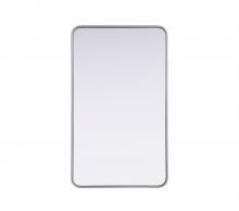 Elegant MR8A2440SIL - Contour Metal Rectangle Mirror 24x40 in Silver