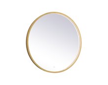 Elegant MRE6028BR - Pier 28 Inch LED Mirror with Adjustable Color Temperature 3000k/4200k/6400k in Brass