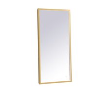 Elegant MRE6048BR - Pier 48 Inch LED Mirror with Adjustable Color Temperature 3000k/4200k/6400k in Brass