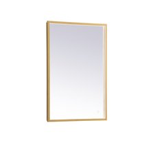 Elegant MRE61830BR - Pier 18x30 Inch LED Mirror with Adjustable Color Temperature 3000k/4200k/6400k in Brass