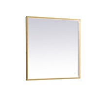 Elegant MRE62736BR - Pier 27x36 Inch LED Mirror with Adjustable Color Temperature 3000k/4200k/6400k in Brass