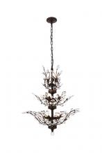 Elegant V2011D27DB/RC - Orchid 13 Light Dark Bronze Chandelier Clear Royal Cut Crystal