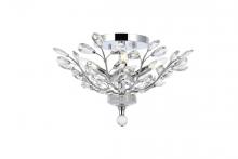 Elegant V2011F20C/RC - Orchid 4 Light Chrome Flush Mount Clear Royal Cut Crystal