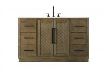 Elegant VF29054HO - 54 inch Single Bathroom Vanity in Hazel Oak