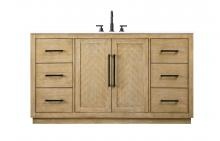 Elegant VF29060LO - 60 inch Single Bathroom Vanity in Linen Oak