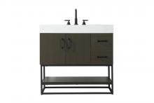 Elegant VF29236MMB - 36 inch Single Bathroom Vanity in Mocha Brown