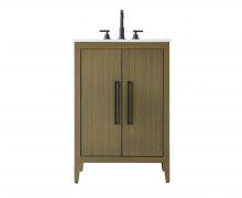 Elegant VF29324MCB - 24 Inch Single Bathroom Vanity In Chestnut Brown