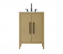 Elegant VF29324MHB - 24 Inch Single Bathroom Vanity In  Honey Brown