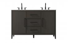 Elegant VF29354DMMB - 54 Inch Double Bathroom Vanity In Mocha Brown