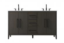 Elegant VF29360DMMB - 60 Inch Double Bathroom Vanity In Mocha Brown