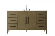 Elegant VF29360MCB - 60 Inch Single Bathroom Vanity In Chestnut Brown