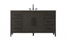 Elegant VF29360MMB - 60 Inch Single Bathroom Vanity In Mocha Brown