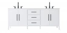 Elegant VF29384DWH - 84 Inch Double Bathroom Vanity In White