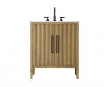 Elegant VF29630LO - 30 inch Single Bathroom Vanity in Linen Oak