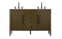 Elegant VF29654DHO - 54 inch Double Bathroom Vanity in Hazel Oak