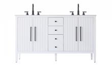 Elegant VF29660DWH - 60 inch Double Bathroom Vanity in White