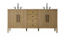 Elegant VF29672DLO - 72  inch Double Bathroom Vanity in Linen Oak