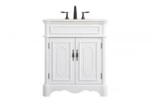 Elegant VF30430AW - 30 Inch Single Bathroom Vanity in Antique White