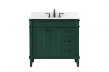 Elegant VF31836GN-BS - 36 inch Single bathroom vanity in green with backsplash