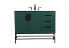 Elegant VF48842MGN - 42 Inch Single Bathroom Vanity in Green