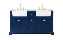 Elegant VF60260DBL - 60 Inch Double Bathroom Vanity in Blue