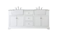 Elegant VF60272DWH - 72 Inch Double Bathroom Vanity in White