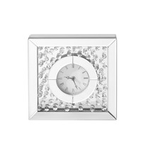 Elegant MR9116 - Sparkle 10 in. Contemporary Crystal Square Table clock in Clear