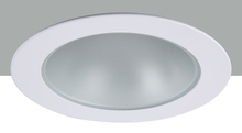 Elegant R4-409MW - 4" Matte White Shower Trim with Frosted glass 50W MR16