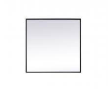 Elegant MR42424BK - Metal Frame Square Mirror 24 Inch in Black