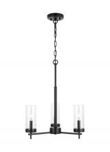 Visual Comfort & Co. Studio Collection 3190303EN-112 - Zire dimmable indoor LED 3-light chandelier in a midnight black finish with clear glass shades