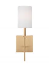 Visual Comfort & Co. Studio Collection 4109301EN-848 - Foxdale transitional 1-light LED indoor dimmable bath sconce in satin brass gold finish with white l