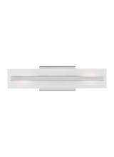 Visual Comfort & Co. Studio Collection 4454302-05 - Dex contemporary 2-light indoor dimmable small bath vanity wall sconce in chrome finish with satin e