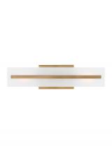 Visual Comfort & Co. Studio Collection 4454302-848 - Dex contemporary 2-light indoor dimmable small bath vanity wall sconce in satin brass gold finish wi