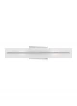Visual Comfort & Co. Studio Collection 4554302-05 - Dex contemporary 2-light indoor dimmable medium bath vanity wall sconce in chrome finish with satin