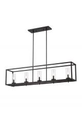 Visual Comfort & Co. Studio Collection 6690305-112 - Zire dimmable indoor 5-light island pendant in a midnight black finish with clear glass shade
