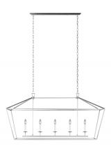 Visual Comfort & Co. Studio Collection 6692605EN-962 - Dianna transitional 5-light LED indoor dimmable linear ceiling chandelier pendant light in brushed n