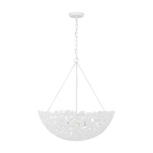 Visual Comfort & Co. Studio Collection AP1186TXW - Kelan traditional dimmable indoor large 6-light pendant in a textured white finish with textured whi