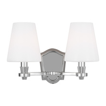 Visual Comfort & Co. Studio Collection AV1002PN - Paisley transitional dimmable indoor 2-light vanity bath fixture in a polished nickel finish with mi
